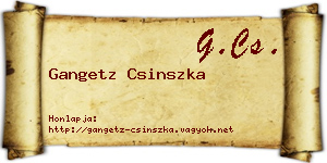 Gangetz Csinszka névjegykártya